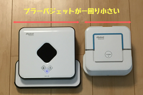 ブラーバジェットとブラーバのサイズ比較